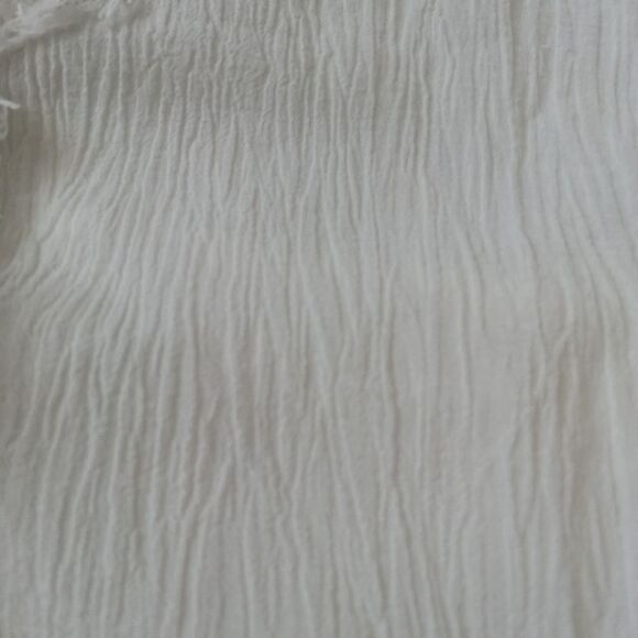 Hailey & Co. White Embroidered Bohohemian Fringe Tassel Blouse Women's Medium - Picture 8 of 12